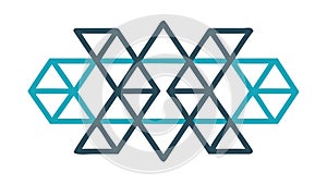 Blue Geometric Triangle Repeating Pattern, vector design Generative AI