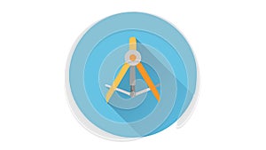 Blue Geometry Compass Icon in Flat Style, vector design Generative AI