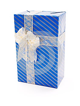 Blue gift with big bow