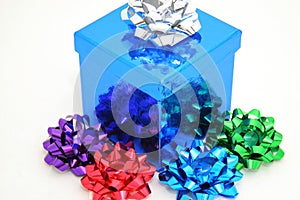 Blue gift and bows