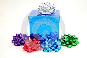 Blue gift and bows