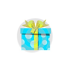 Blue gift box icon isolated on white background