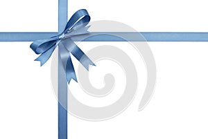 Blue gift ribbon and bow