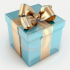 blue gift on a white background