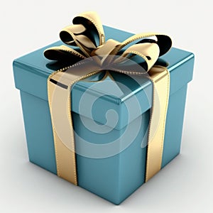 blue gift on a white background