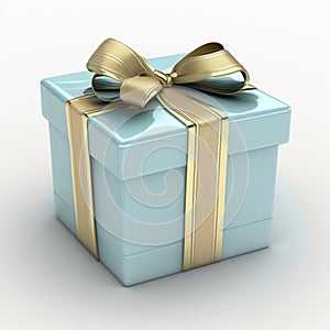 blue gift on a white background
