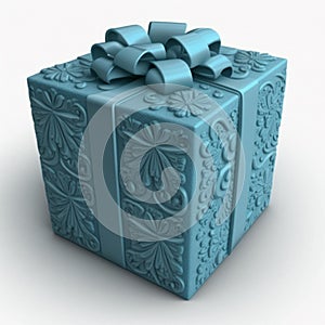 blue gift on a white background