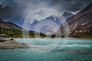 Blue Gilgit river photo