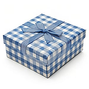 Blue Gingham Gift Box