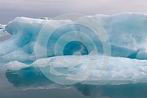 Blue glacial ice photo