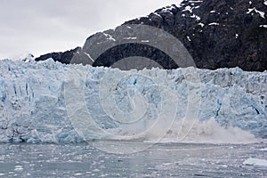 Blue glacier calving