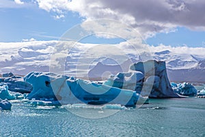 Blue glacier ice-Jokulsarlon lagoon-Iceland