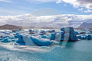 Blue glacier ice-Jokulsarlon lagoon-Iceland