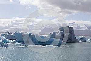 Blue glacier ice-Jokulsarlon lagoon-Iceland