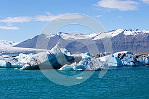 Blue glacier ice-Jokulsarlon lagoon-Iceland