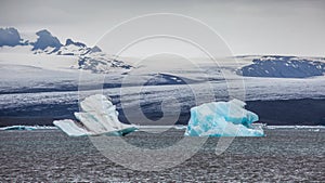 Blue glacier ice-Jokulsarlon lagoon-Iceland