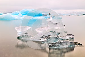 Azul glaciar jökulsárlón laguna islandia 