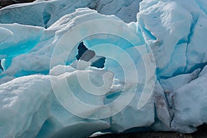 Blue glacier in Norway. May photo