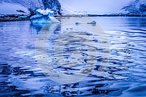 Blue Glacier Snow Mountains Paradise Bay Skintorp Cove Antarctica