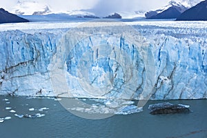 Blue Glacier view from touristic balcony, Patagonia, Argentina, South America