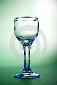 Blue glares on wine glass