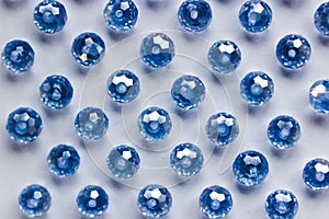 Blue glass beads