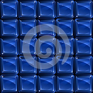 Blue glass blocks - seamless pattern