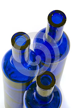 Blue Glass Bottles - Tops