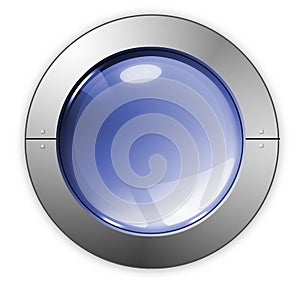 The blue glass button