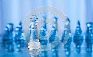 Blue glass chess