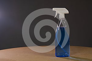 Blue Glass Cleaner Spray Spraying Dispersion Pulverize photo