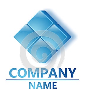 Blue glass company logo