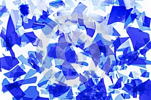 Blue glass confetti. Fragments of very thin colored glass for fusing. Background image, texture