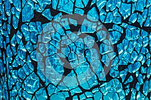 Blue Glass Crackle Abstract Background I