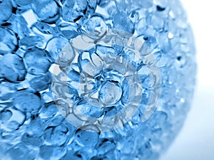 Blue glass crystals in a sphere