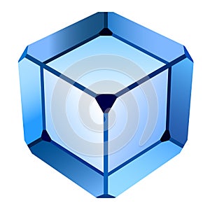Blue glass cube