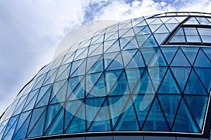 Blue glass domed building