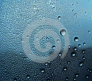 Blue glass with drops