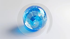 Blue glass globe on a white background