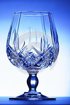 Blue glass goblet