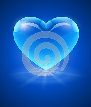 Blue glass heart
