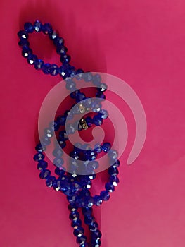 Blue glass necklace