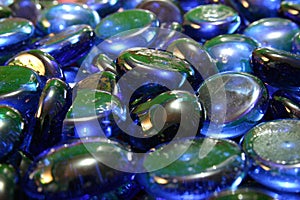 Blue glass pebbles