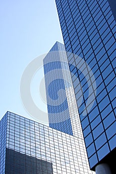 Blue glass skyscrapers in Rotterdam, Holland photo