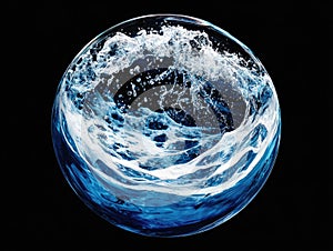 Blue Glass Sphere Wave