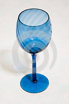 Blue glass stemware photo