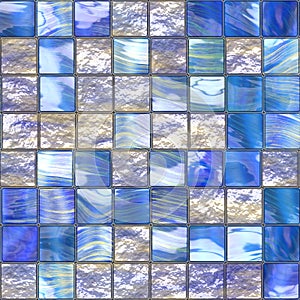 Blue glassy tiles