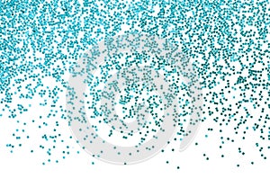 Blue Glitter Confetti Isolated On White Background