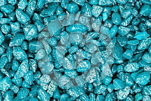 Blue glitter stones for garden decoration