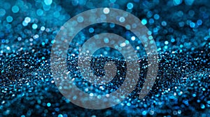 Blue Glitter Waves - Abstract Sparkle Texture Background